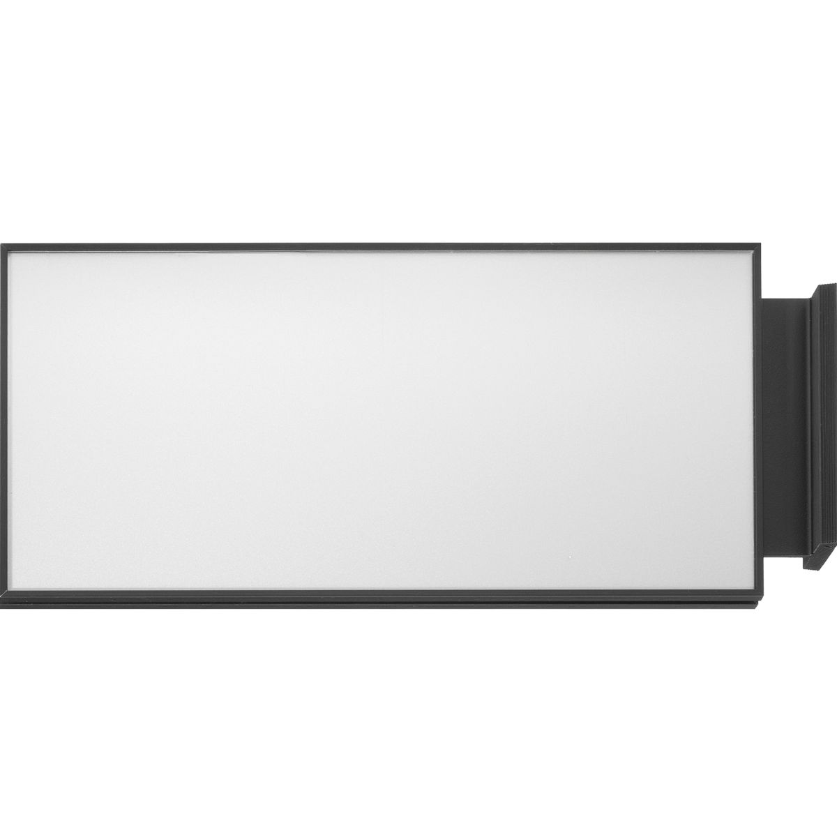 Fahnenschild (Nasenschild), Modell Madrid, 150 x 299 mm (H x B), Schwarz, Querformat, Beschriftung mit Einleger, optimiert für Rettungszeichen