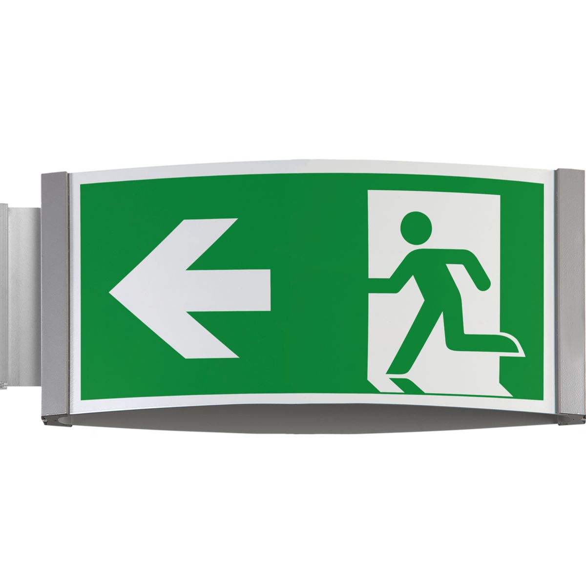 Fahnenschild (Nasenschild), Modell Orlando, 148 x 325 mm (H x B), optimiert für Rettungszeichen, Beschriftung direkt Fahnenschild (Nasenschild), Modell Orlando, 148 x 325 mm (H x B), optimiert für Rettungszeichen, Beschriftung direkt