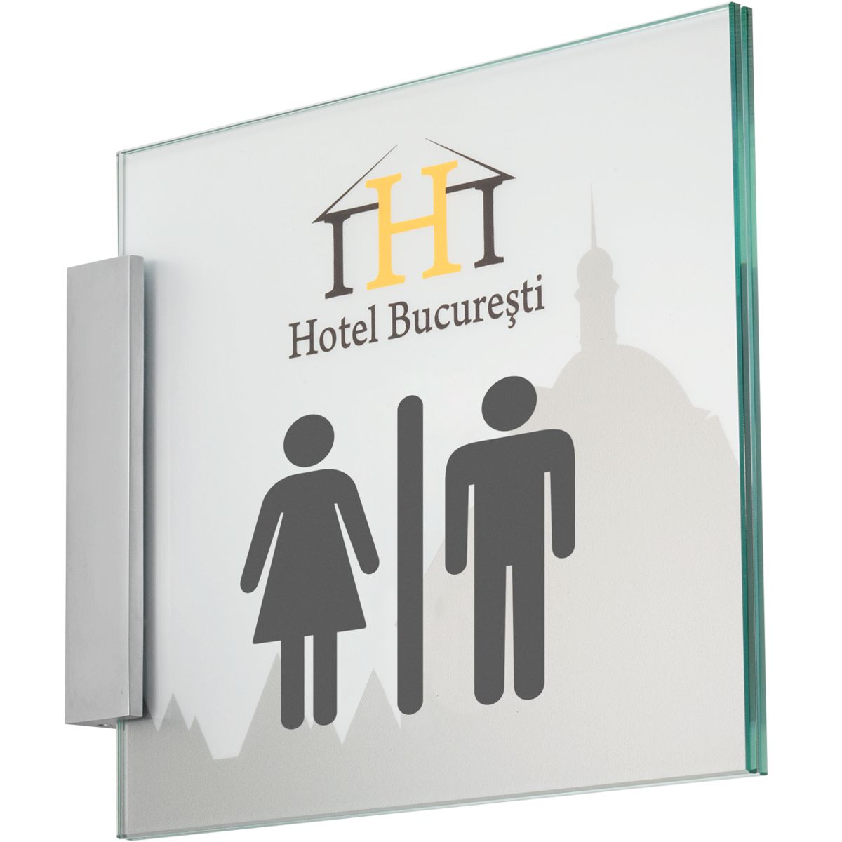 Fahnenschild (Nasenschild), Modell Monaco, 180 x 215 mm (H x B), für Einleger