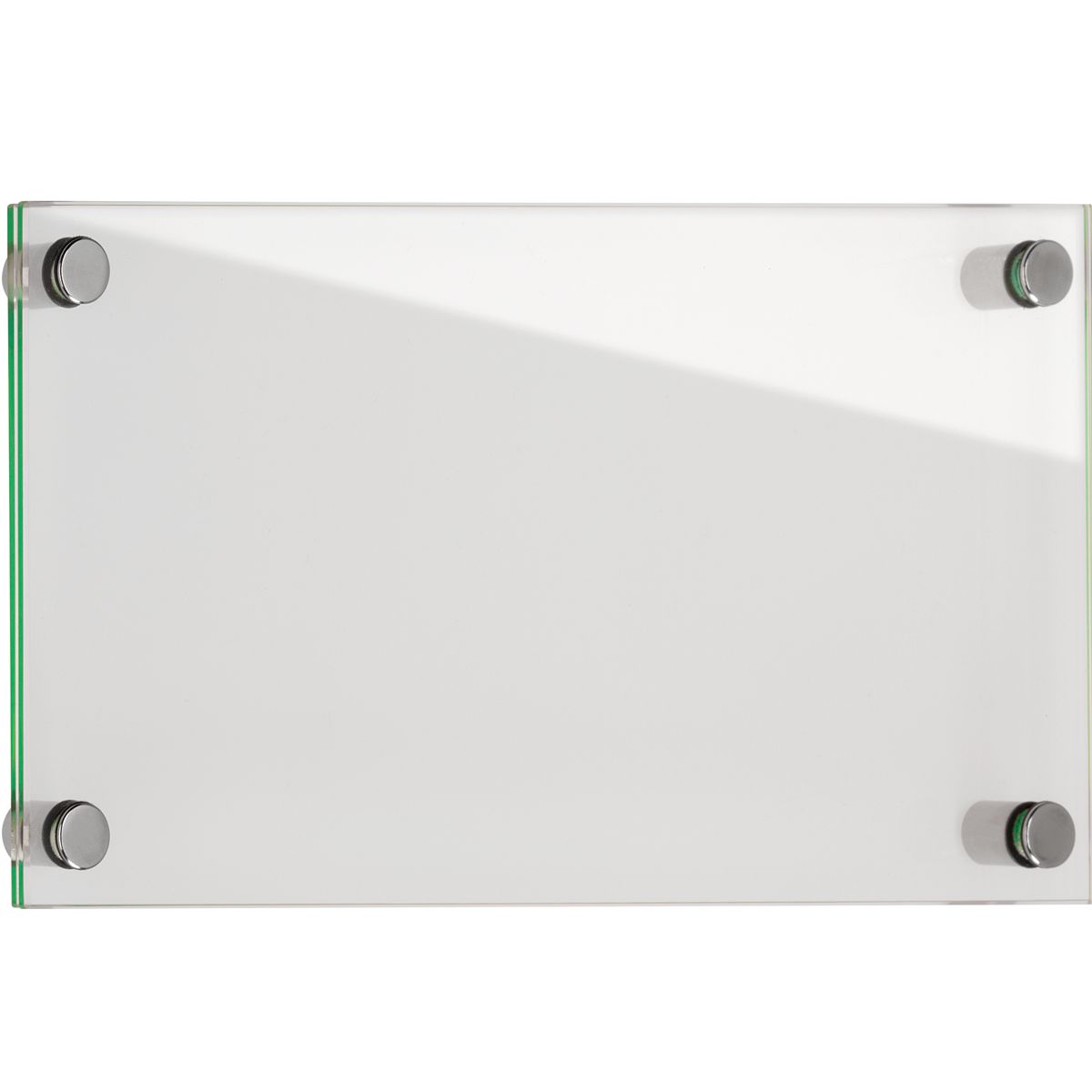 Wandschilder, Modell Galerie, ESG, 148 x 297 mm (H x B), 4 Abstandhalter (15 mm Wandabstand, mit Schraube), optimiert für Rettungszeichen