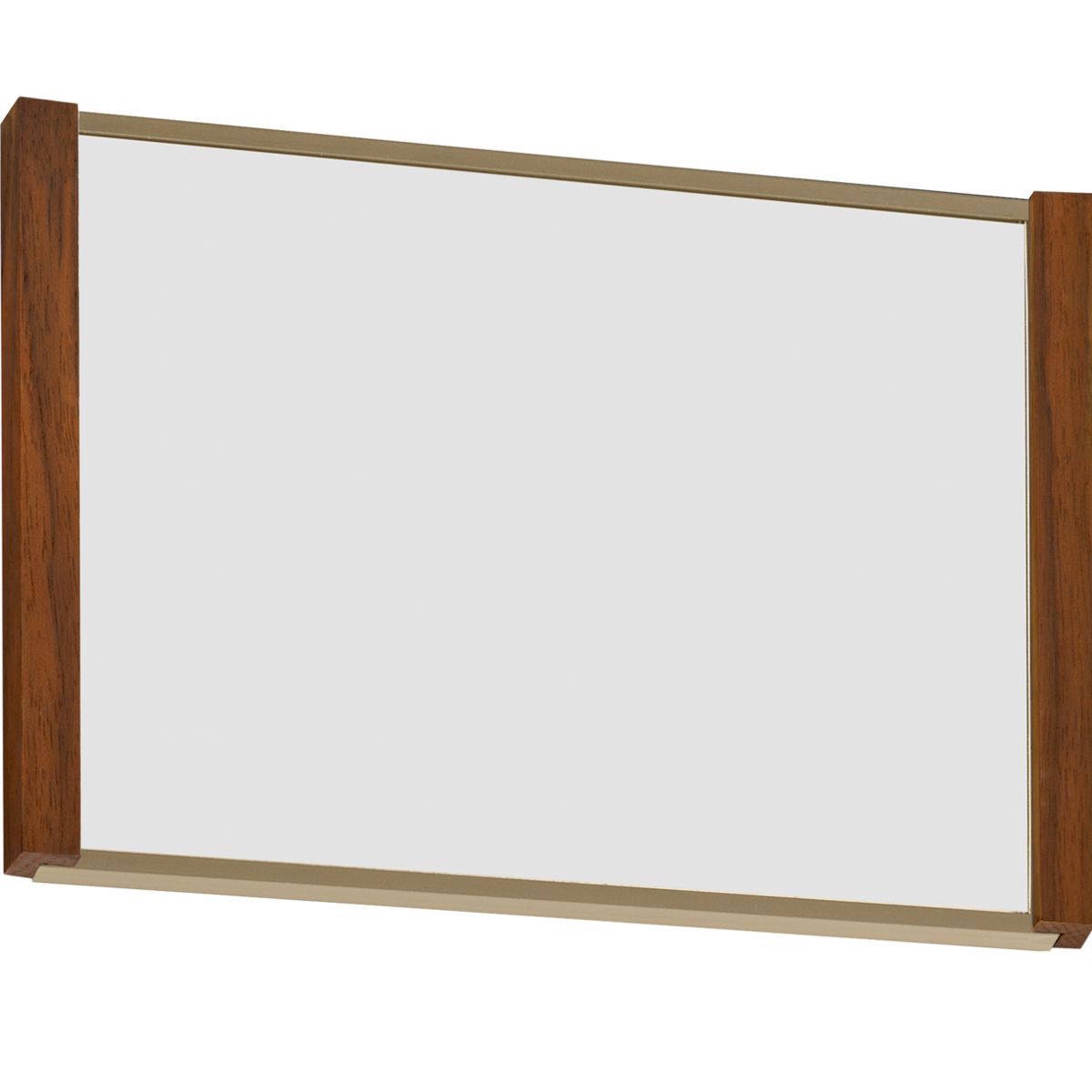 Türschild, Modell LMH, ~DIN A6, Querformat, Rahmen aus Aluminium (Bronze) und Holz (Nussbaum)