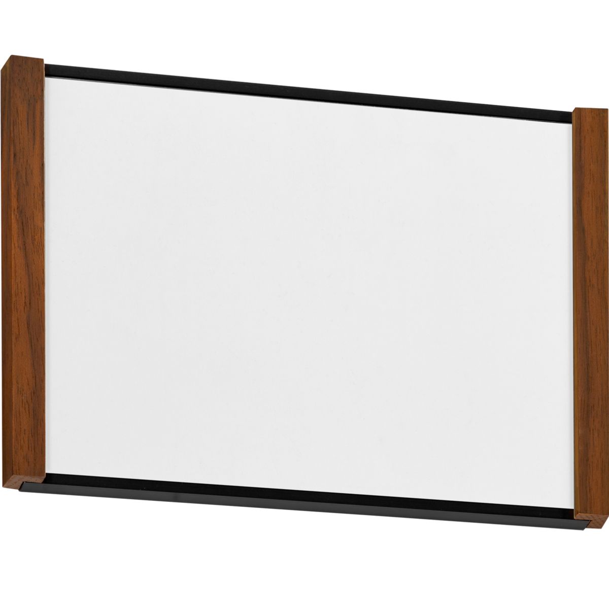 Türschild, Modell LMH, ~DIN A6, Querformat, Rahmen aus Aluminium (Schwarz) und Holz (Nussbaum)