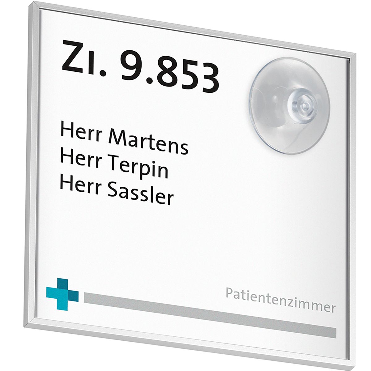 Türschild, Modell Madrid, 150 x 150 mm, Silber, Klebemontage, inkl. Sauger Türschild, Modell Madrid, 150 x 150 mm, Silber, Klebemontage, inkl. Sauger