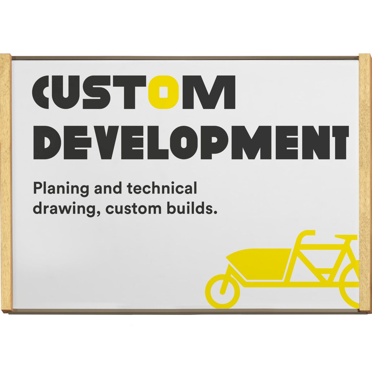 Wandschild, Modell LMH, ~ DIN A4, Querformat, Holzrahmen Ahorn kombiniert mit bronzefarbenem Aluminium