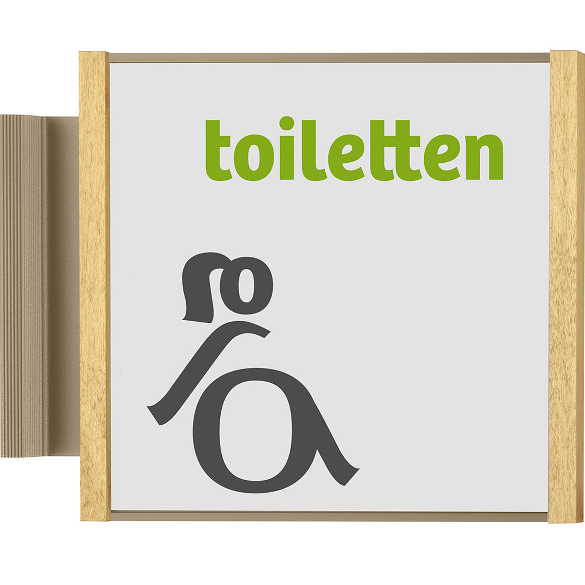 Fahnenschild (Nasenschild), Modell LMH, 150 x 159 mm (H x B), Bronze mit Ahorn, Beschriftung mit Einleger