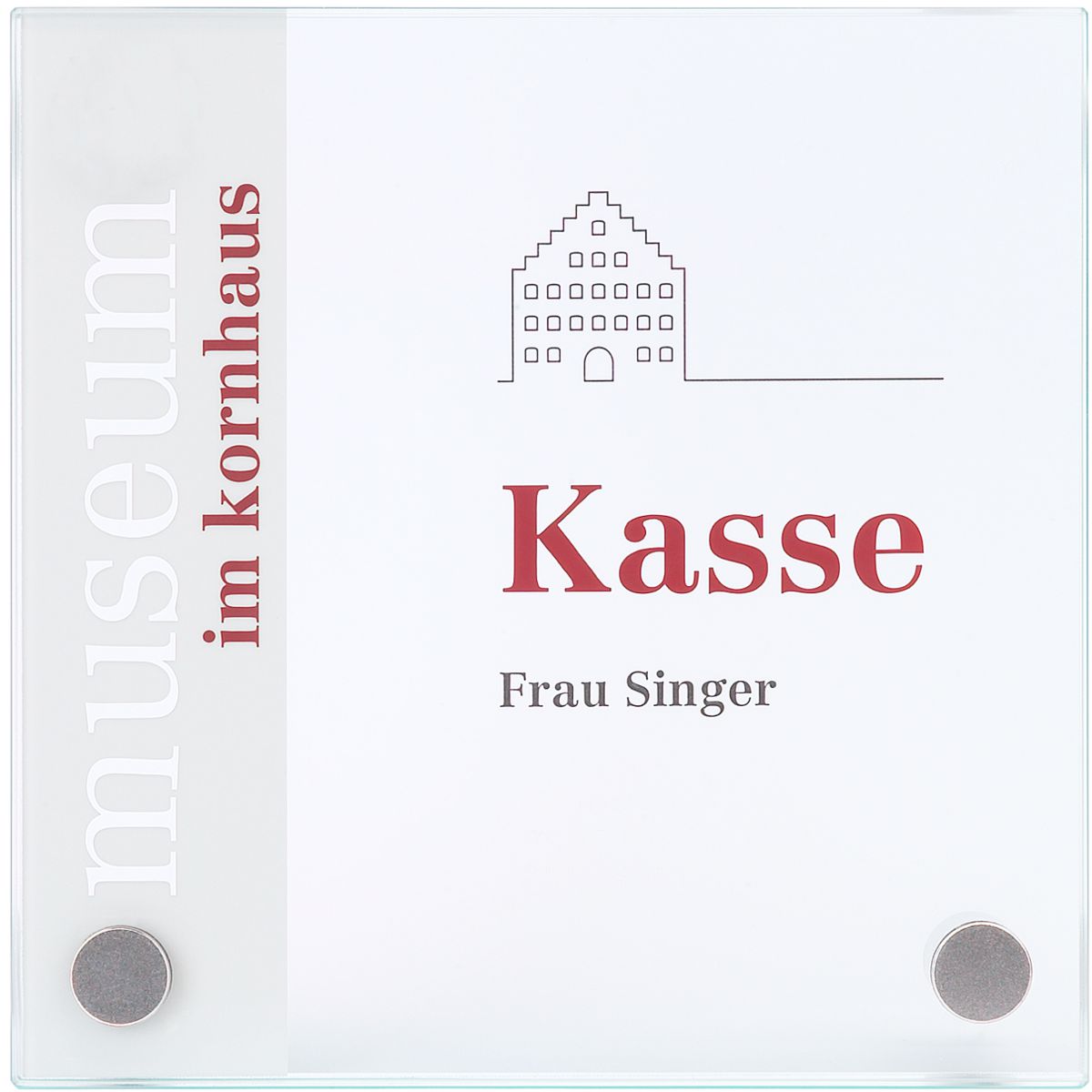 Türschilder, Modell Galerie, ESG, 2 Abstandhalter Türschilder, Modell Galerie, ESG, 2 Abstandhalter