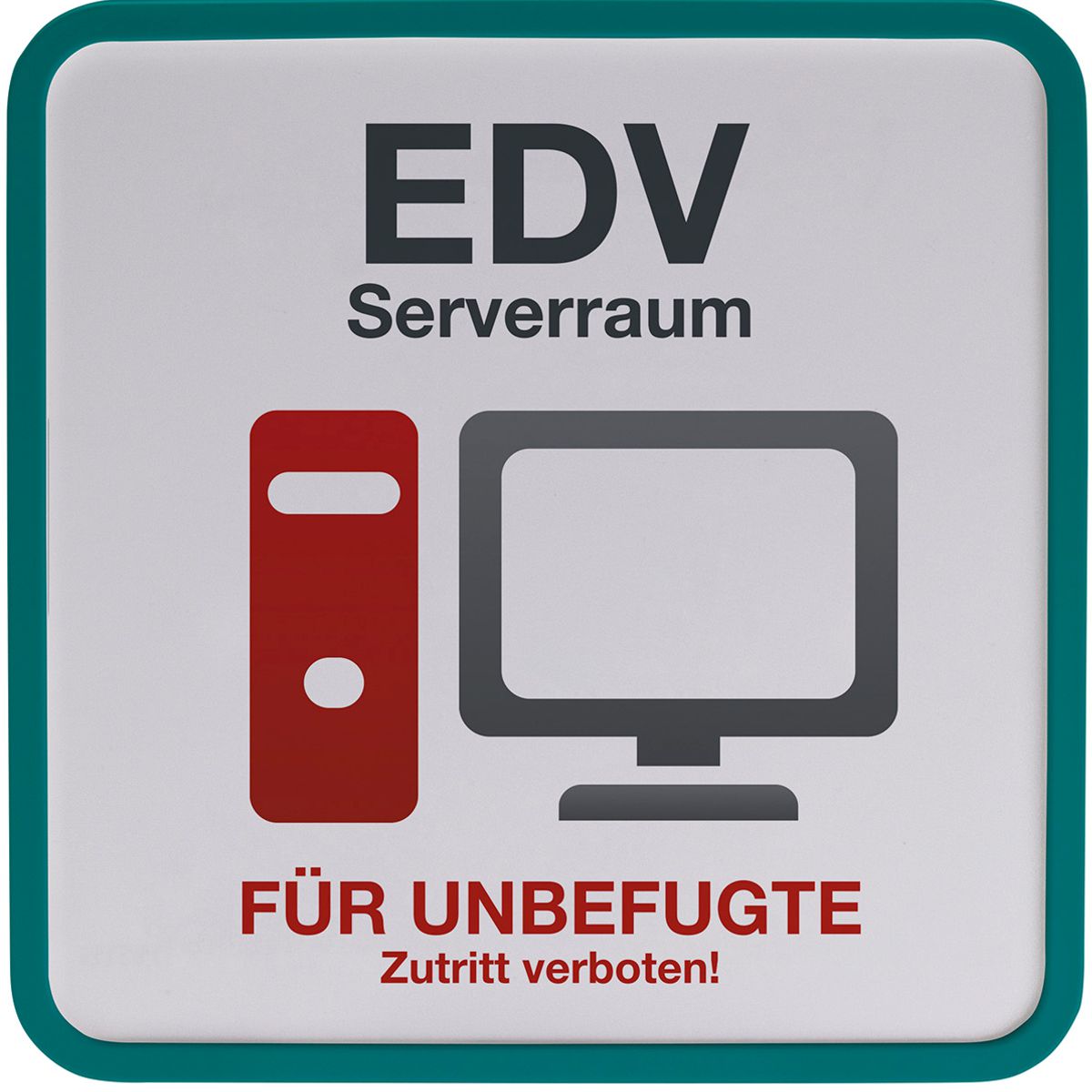 Türschild, Modell Maxi, 150 x 150 mm, inkl. Rahmen (Dunkeltürkis)
