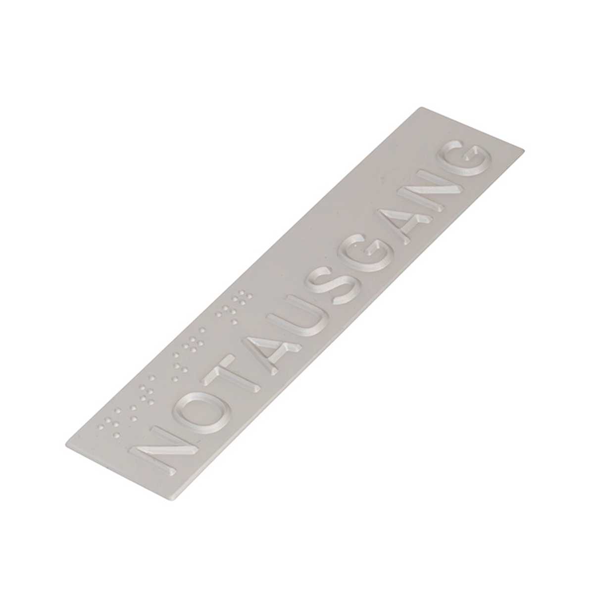 Handlaufschild aus Aluminium, max. 10 Zeichen, Handlauf flach