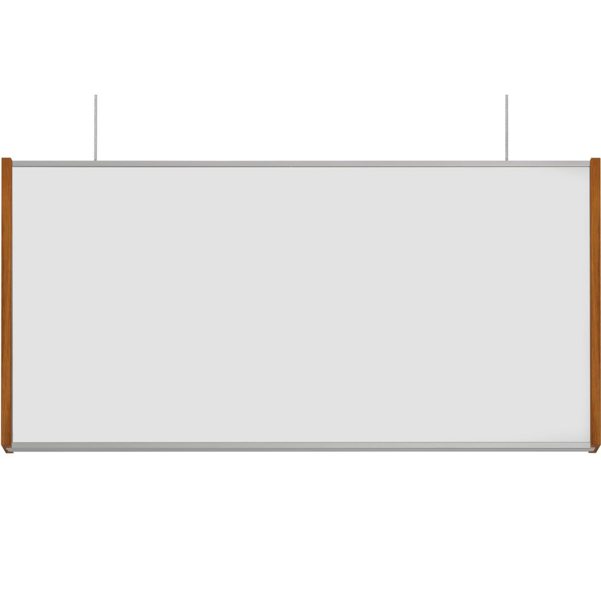 Deckenhänger (Hängeschild), Modell LMH, 150 x 309 mm (H x B), Rahmen Silber mit Eiche, für Einleger