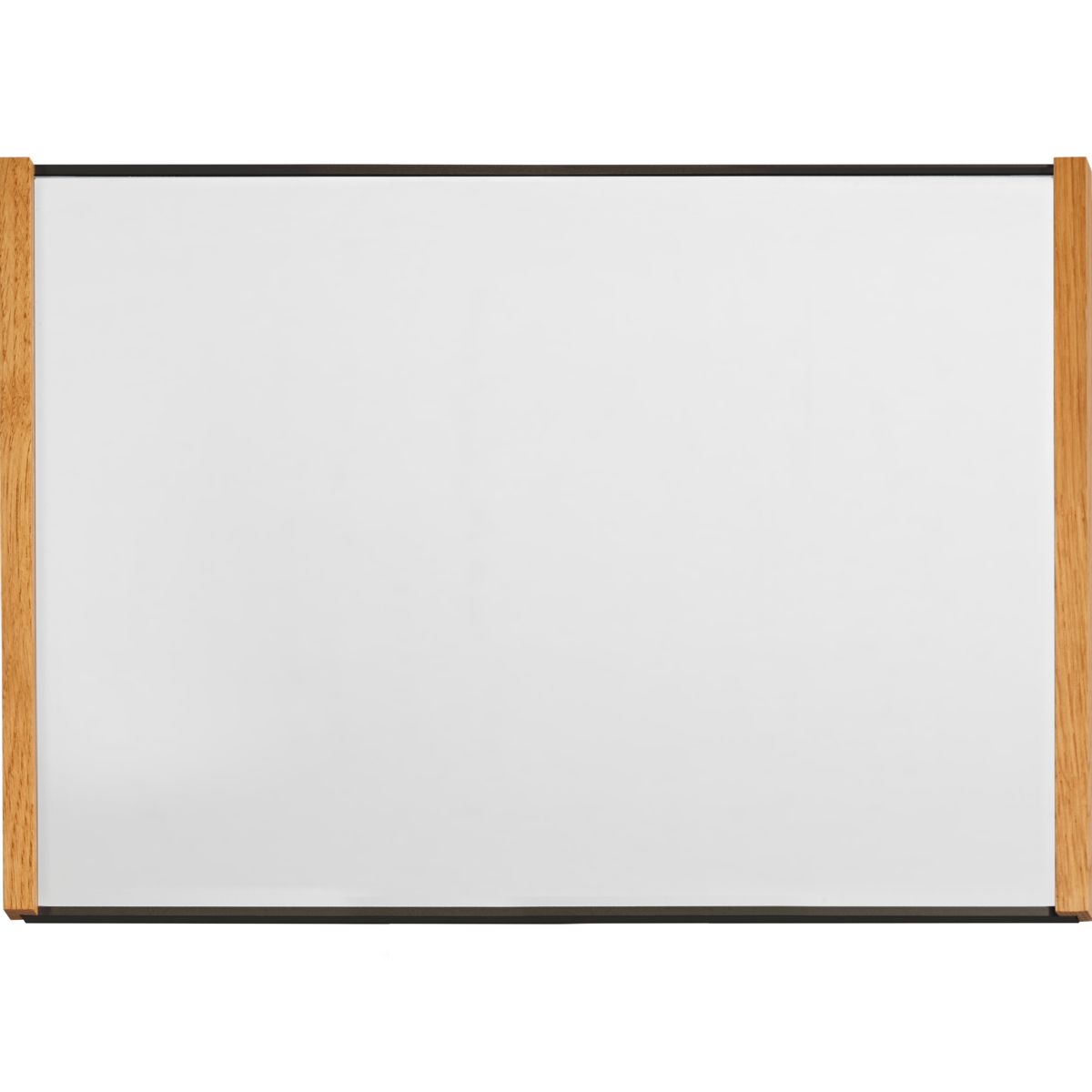 Wandschild, Modell LMH, ~ DIN A4, Querformat, Holzrahmen Eiche kombiniert mit schwarzem Aluminium