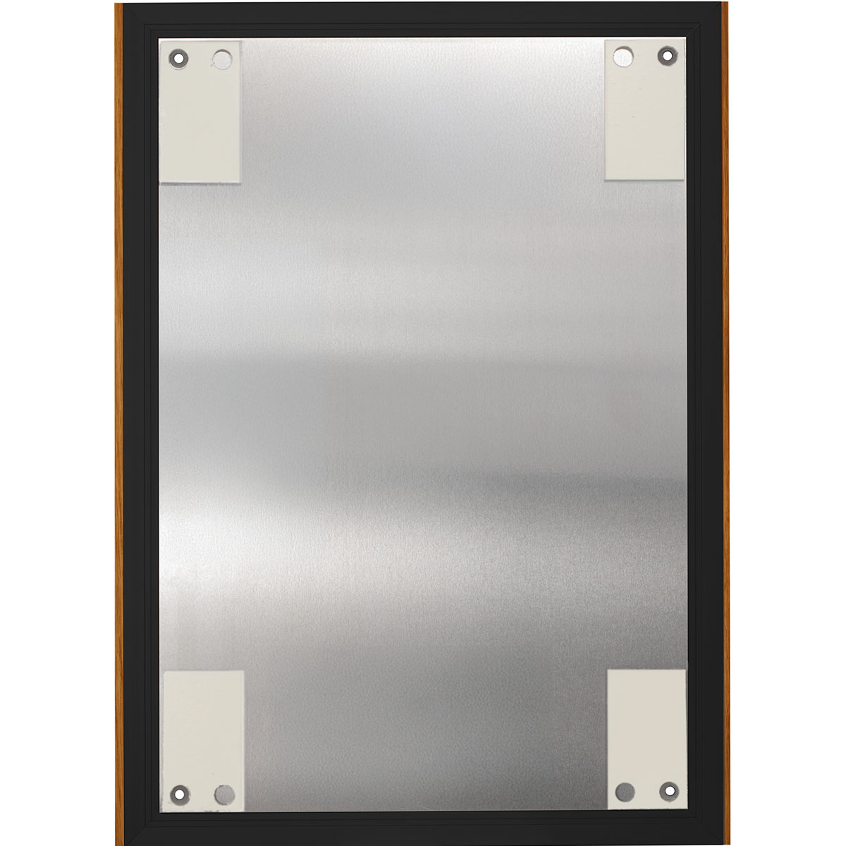 Wandschild, Modell LMH, ~ DIN A3, Hochformat, Holzrahmen Eiche kombiniert mit schwarzem Aluminium