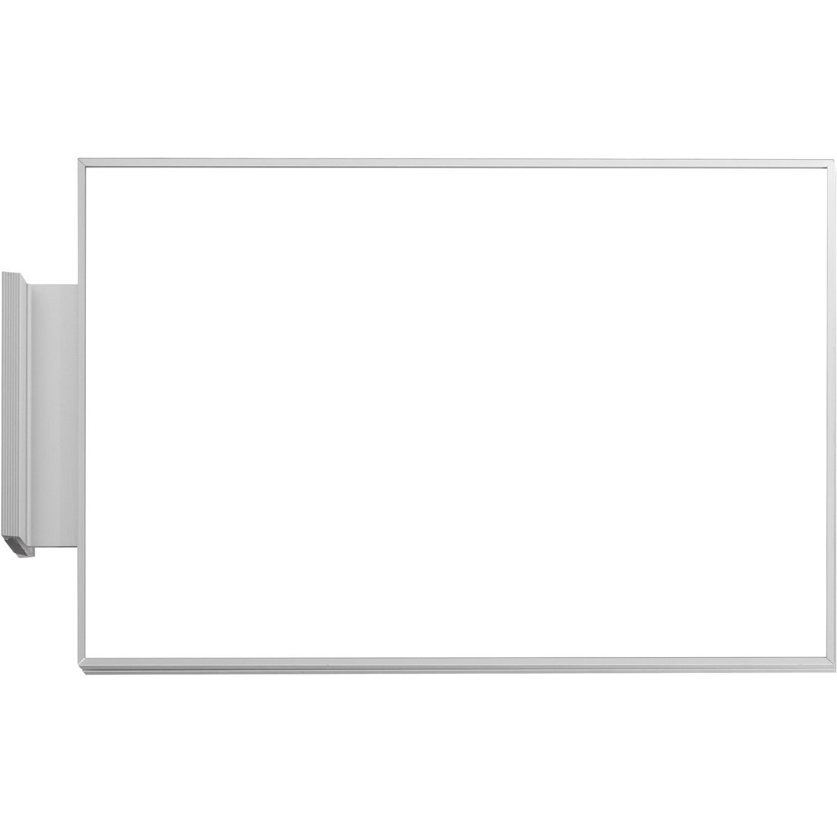 Fahnenschild (Nasenschild), Modell Madrid, ~ DIN A4, Silber, Querformat, Beschriftung mit Einleger