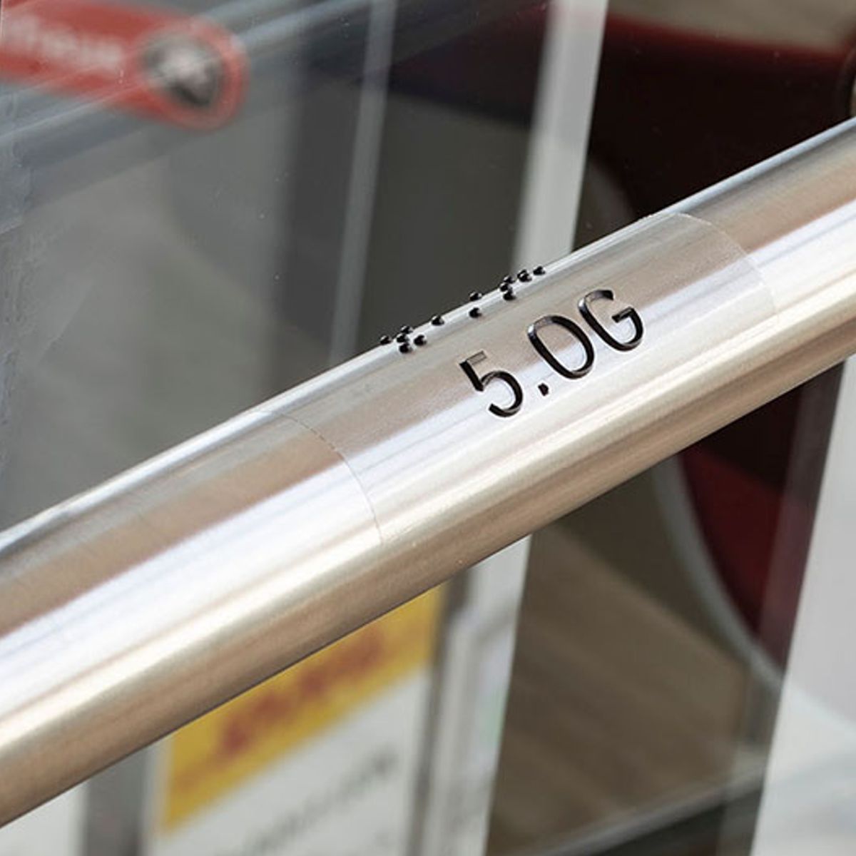 Handlaufschild aus Folie, Transparent, max. 9 Zeichen