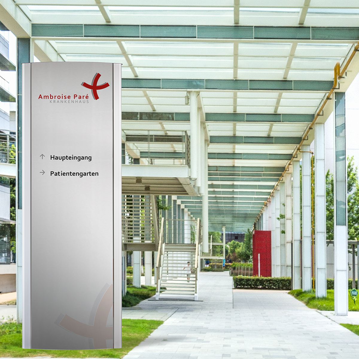 Außenaufsteller, Modell Frankfurt, 3.000 x 1.085 mm (H x B), Silber