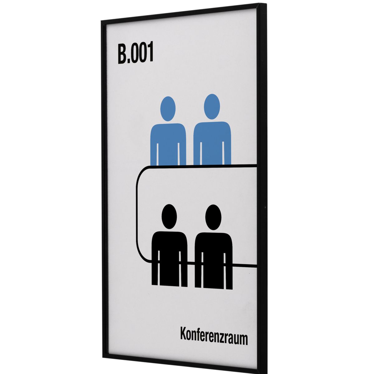 Türschild, Modell Madrid, ~ DIN A5, Schwarz, Hochformat, Schraub- oder Klebemontage