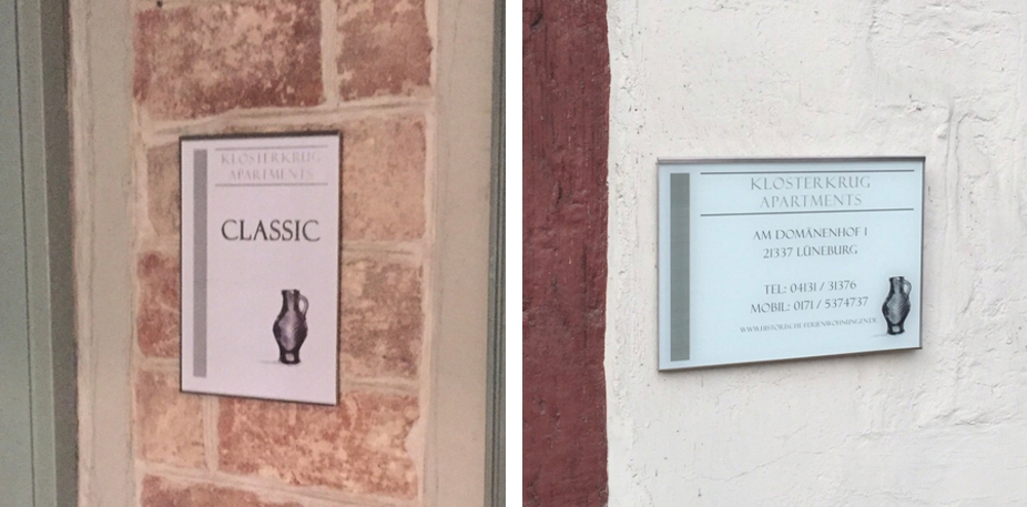 Moedel Amberg Referenz Altstadt Gästehaus Schilder Glasgow