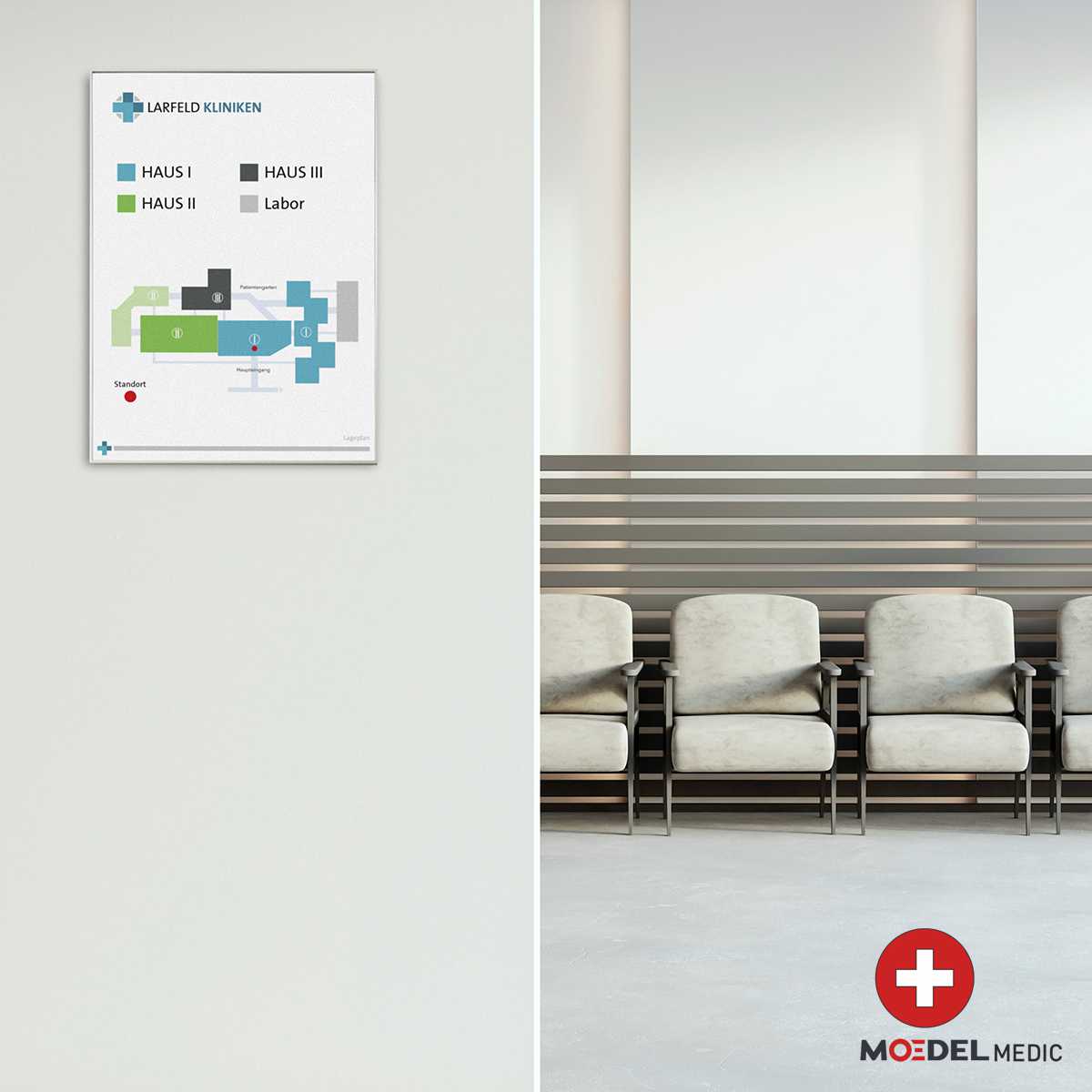 Moedel Medic Türschild, Aluminium, ~ DIN A3, Querformat, für Innen