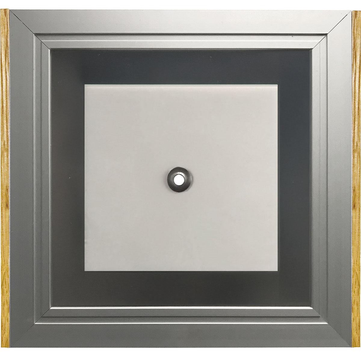 Türschild, Modell LMH, 150 x 160 mm (H x B), Rahmen aus Aluminium (Silber) und Holz (Ahorn)