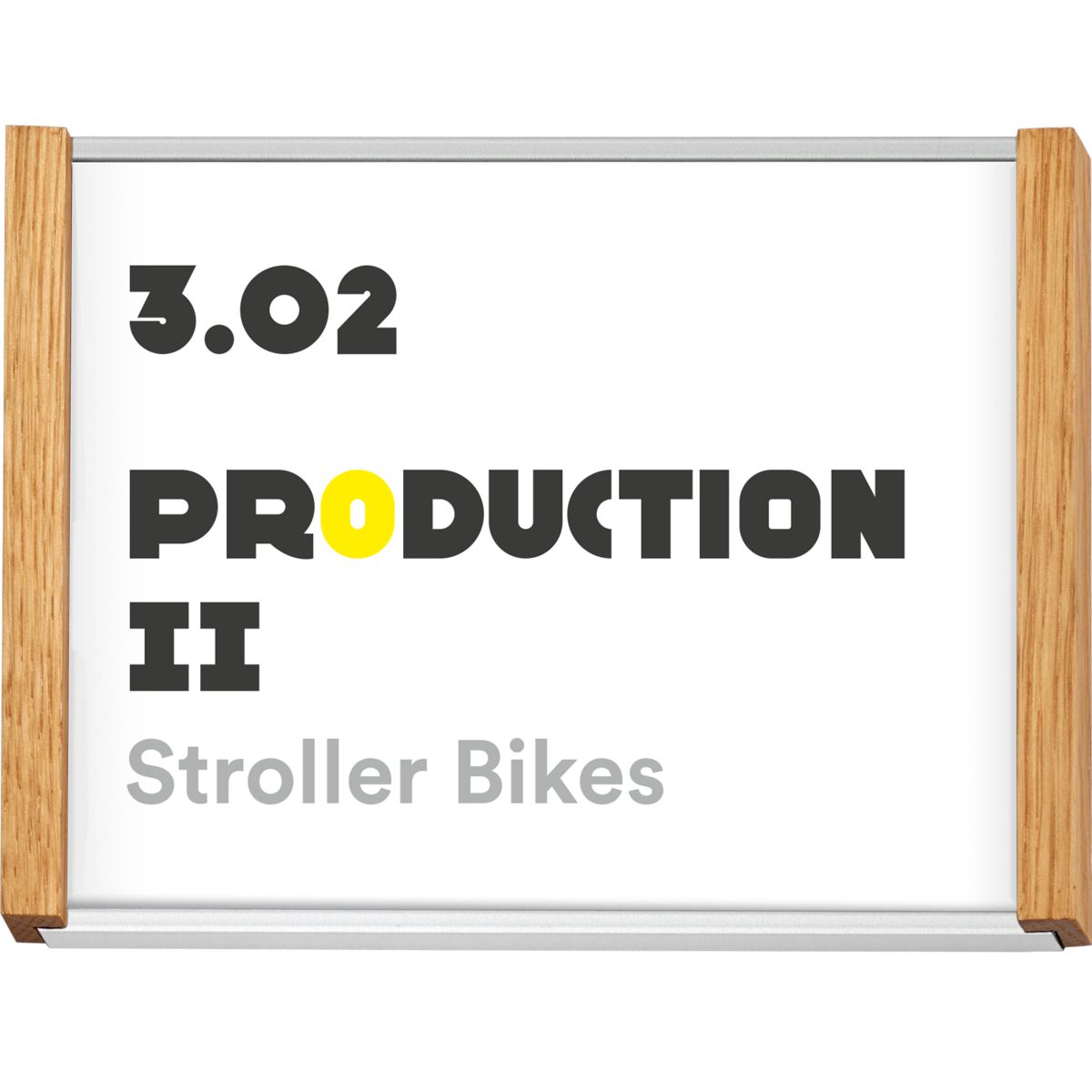 Türschild, Modell LMH, ~DIN A6, Querformat, Rahmen aus Aluminium (Silber) und Holz (Eiche) Türschild, Modell LMH, ~DIN A6, Querformat, Rahmen aus Aluminium (Silber) und Holz (Eiche)