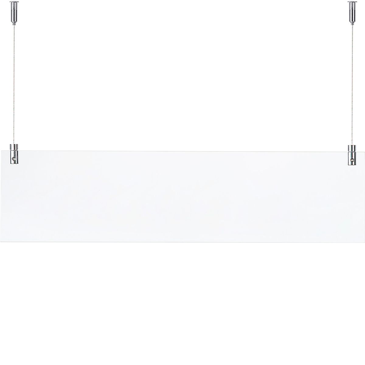 Deckenhänger (Hängeschild), Modell Galerie, 150 x 600 mm, zwei Glasscheiben