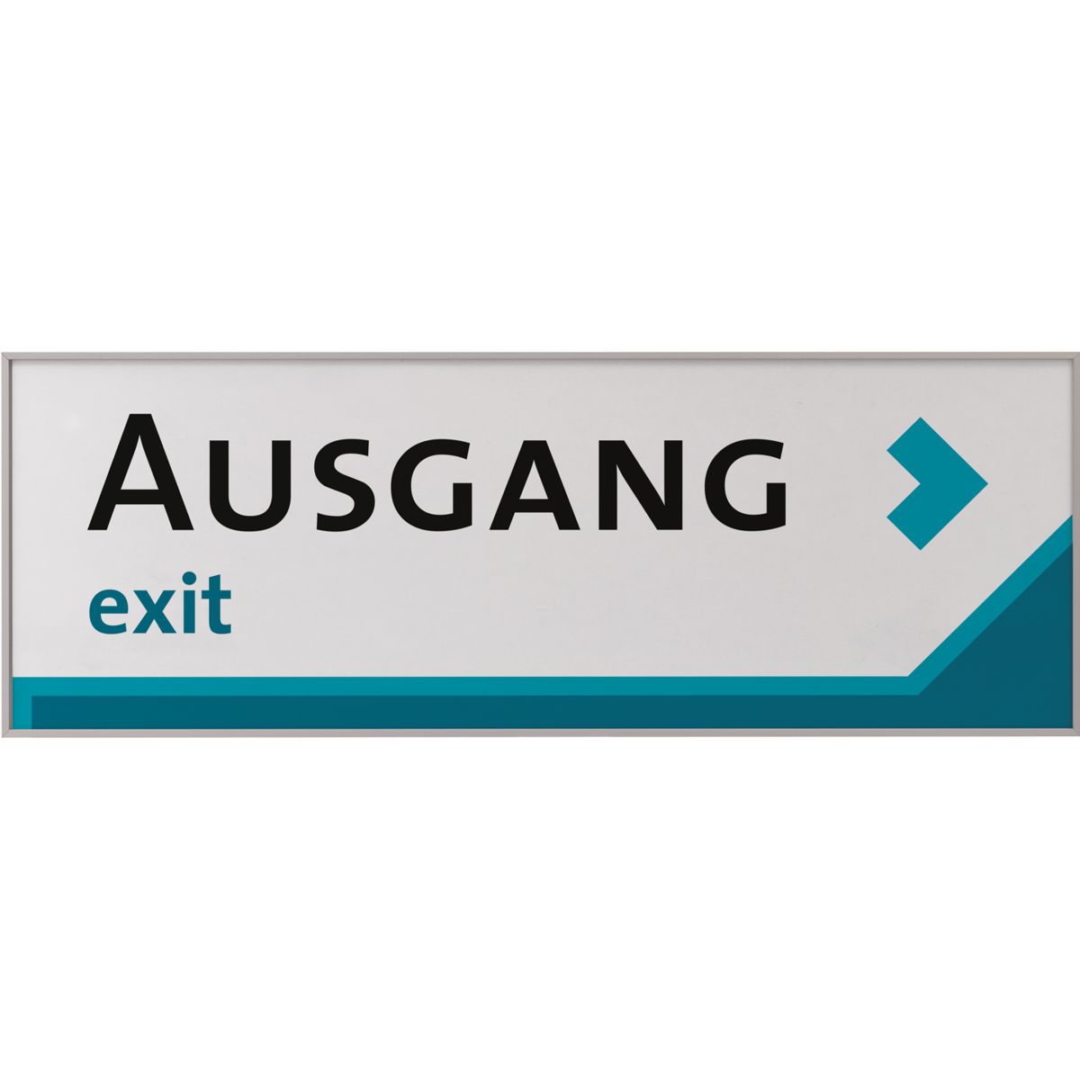 Wandschild, Modell Madrid, 150 x 422 mm (H x B), Querformat, Silber, Beschriftung mit Einleger
