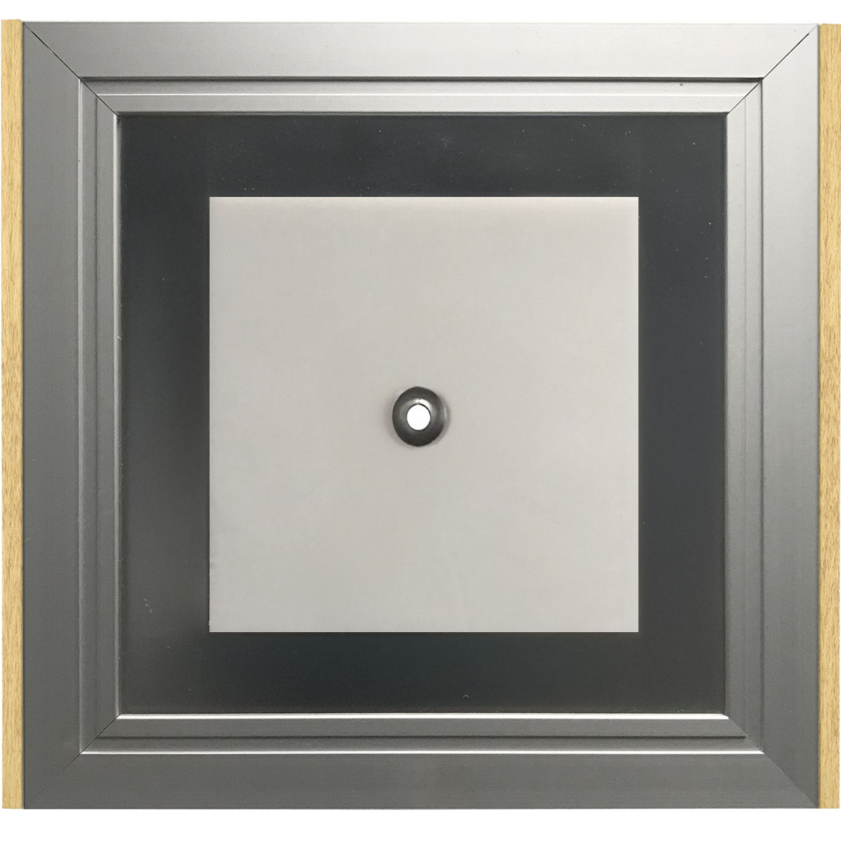 Türschild, Modell LMH, 150 x 160 mm (H x B), Rahmen aus Aluminium (Silber) und Holz (Eiche)
