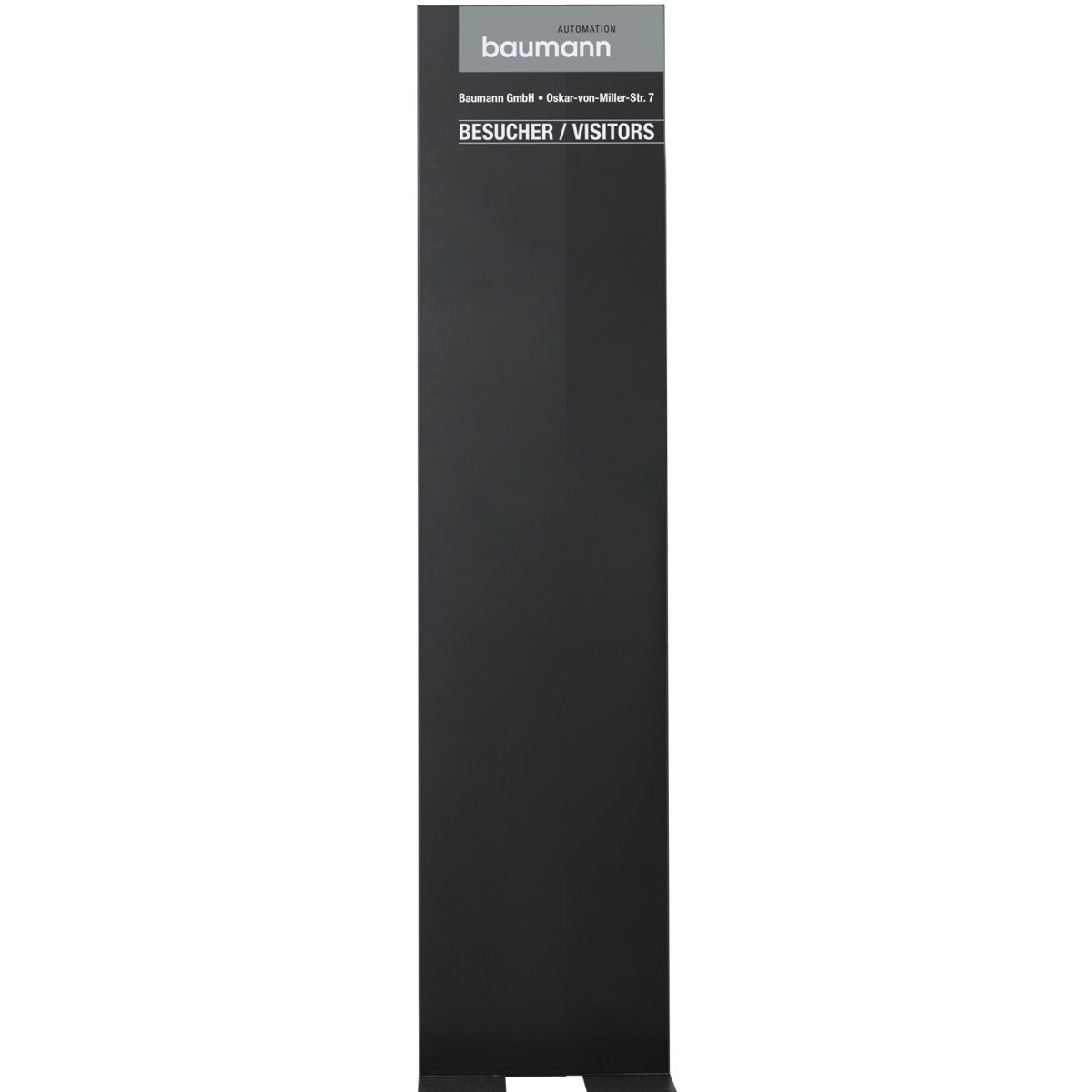 Innenaufsteller (Infostele), Modell Madrid, 1.800 x 450 mm (H x B), Schwarz