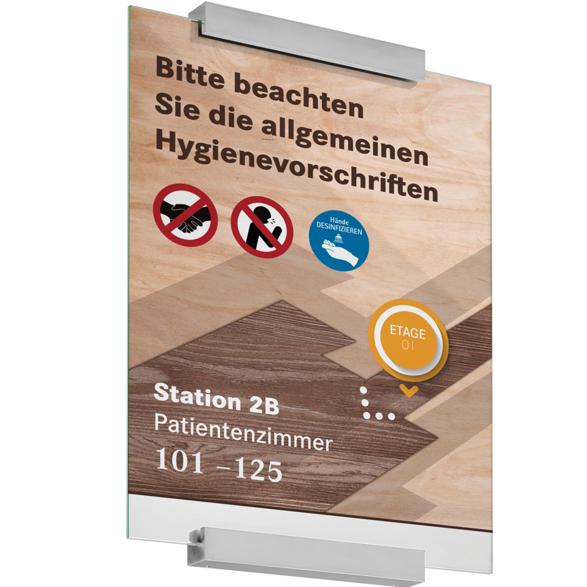Wandschild, Modell Monaco, DIN A3, Beschriftung flexibel (mit Einleger)