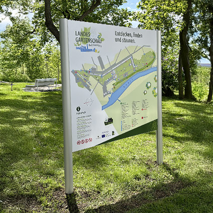 Schilder Landesgartenschaugelände Infotafel Schilder Landesgartenschaugelände Infotafel
