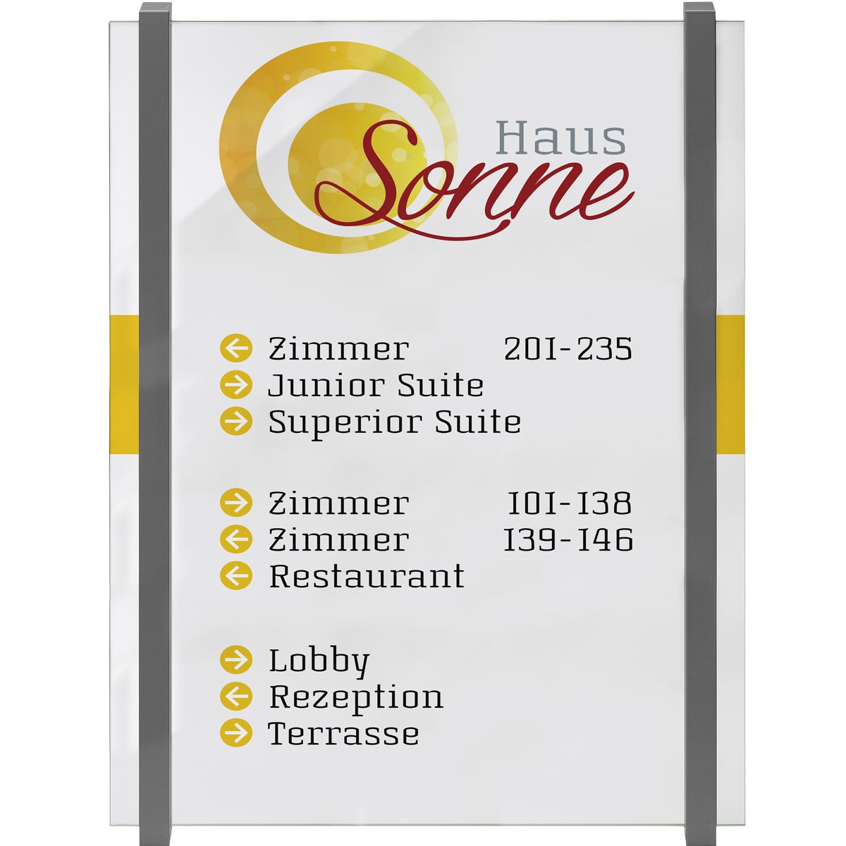 Wandschild, Modell Torino, ESG, DIN A2, Hochformat