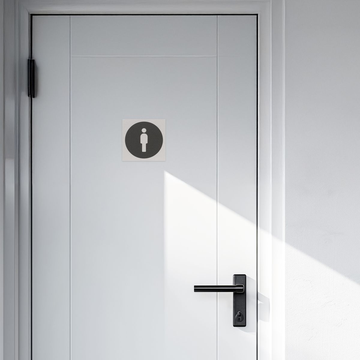 WC Schild Herren aus Aluminium, Silber, 80 x 80 mm, Klebemontage