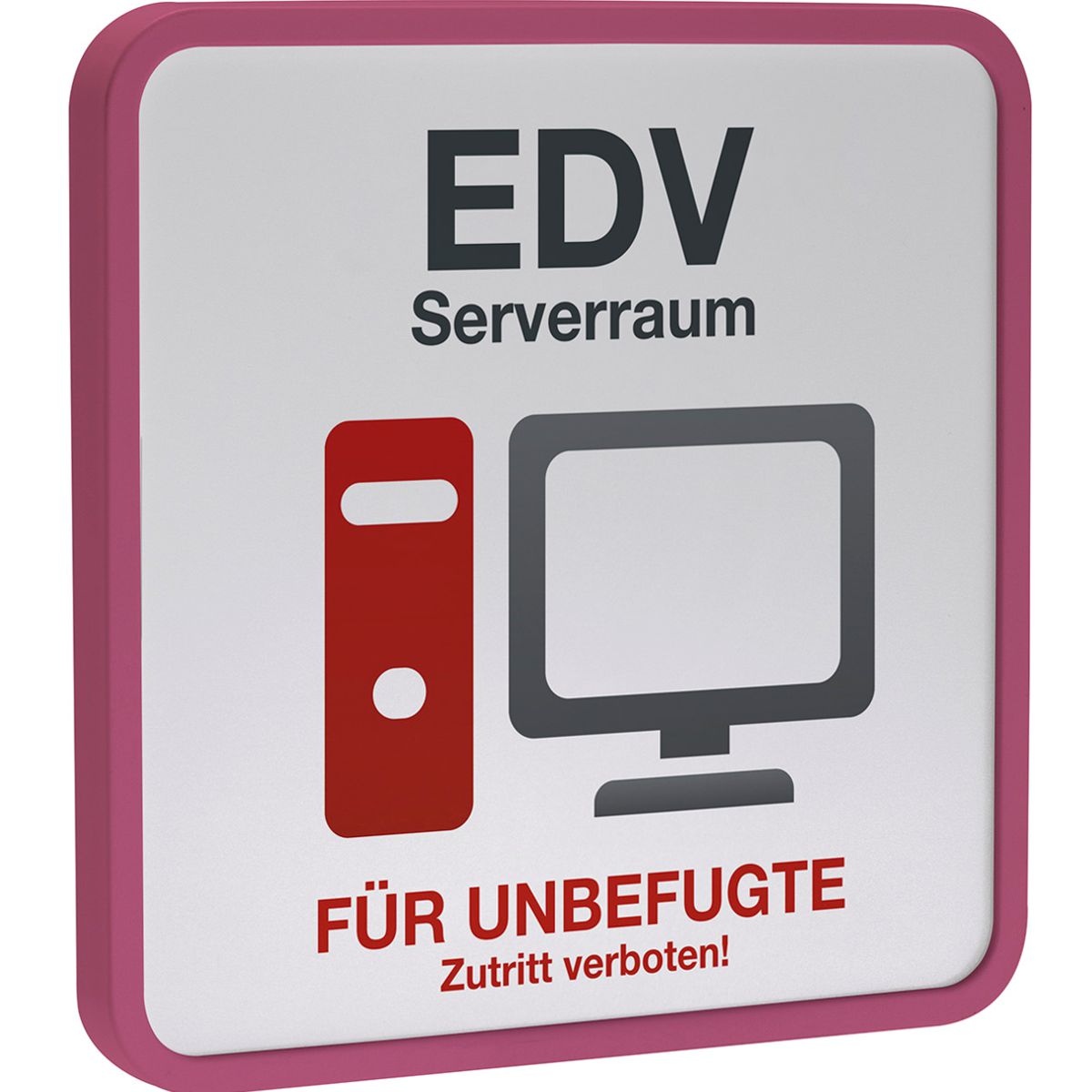 Türschild, Modell Maxi, 150 x 150 mm, inkl. Rahmen (Pink)