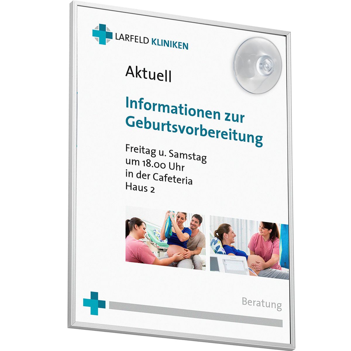 Türschild, Modell Madrid, Din A5, Silber, Klebe- oder Schraubmontage, inkl. Sauger