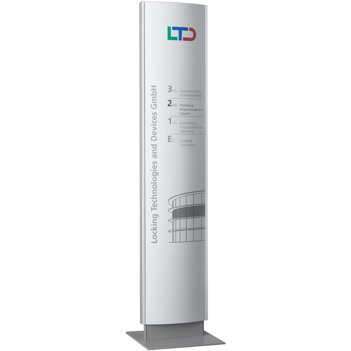 Innenaufsteller (Infostele), Modell Orlando, 2.100 x 440 mm (H x B) Innenaufsteller (Infostele), Modell Orlando, 2.100 x 440 mm (H x B)