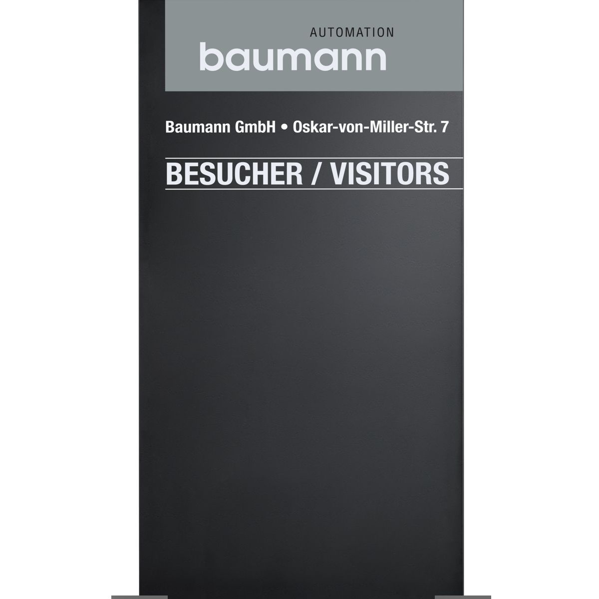 Außenaufsteller, Modell Madrid, 2.000 x 1.000 x 80 mm (H x B x T), Hochformat, Schwarz, inkl. Flanschplatten