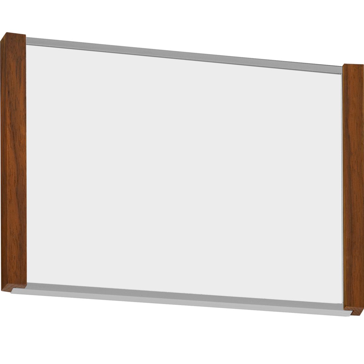 Türschild, Modell LMH, ~DIN A6, Querformat, Rahmen aus Aluminium (Silber) und Holz (Nussbaum)