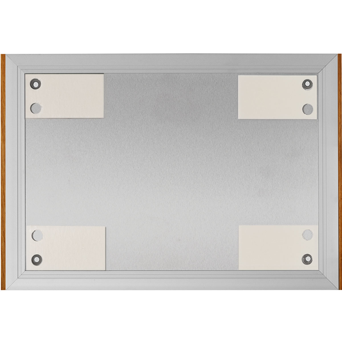 Wandschild, Modell LMH, ~ DIN A4, Querformat, Holzrahmen Eiche kombiniert mit silbernem Aluminium