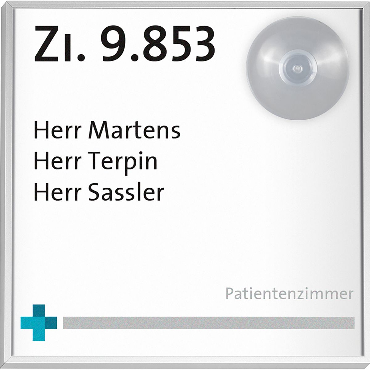 Türschild, Modell Madrid, 150 x 150 mm, Silber, Klebemontage, inkl. Sauger Türschild, Modell Madrid, 150 x 150 mm, Silber, Klebemontage, inkl. Sauger
