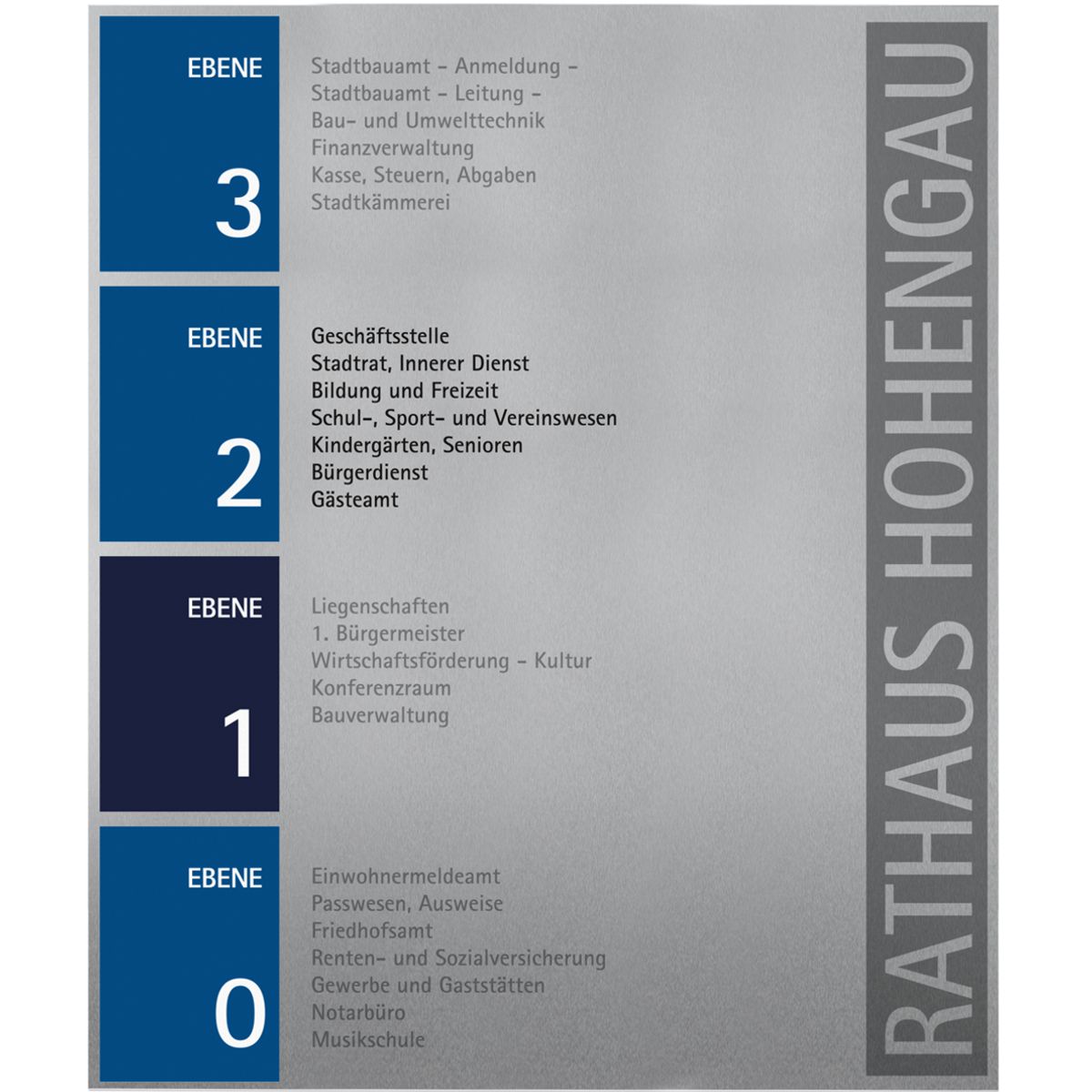 Wandschild, Modell Rio, 1.800 x 1.500 x 22 mm (H x B x T), Beschriftung direkt
