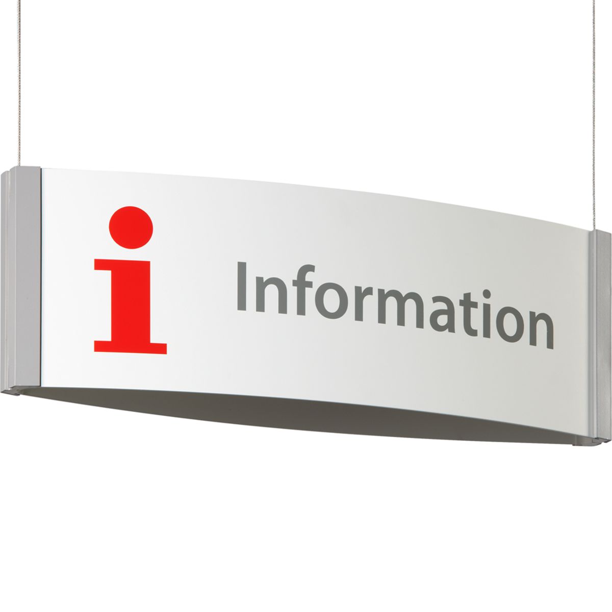 Deckenhänger (Hängeschild), Modell Orlando, 210 x 620 mm (H x B), Beschriftung direkt