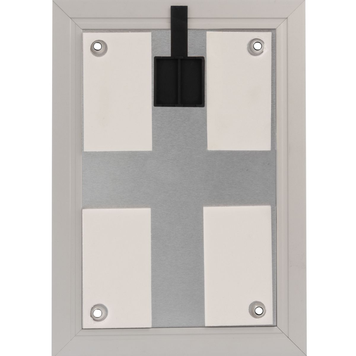 Türschild, Modell Madrid, ~ DIN A5, Silber, Hochformat, Schraub- oder Klebemontage, Entnahmesicher