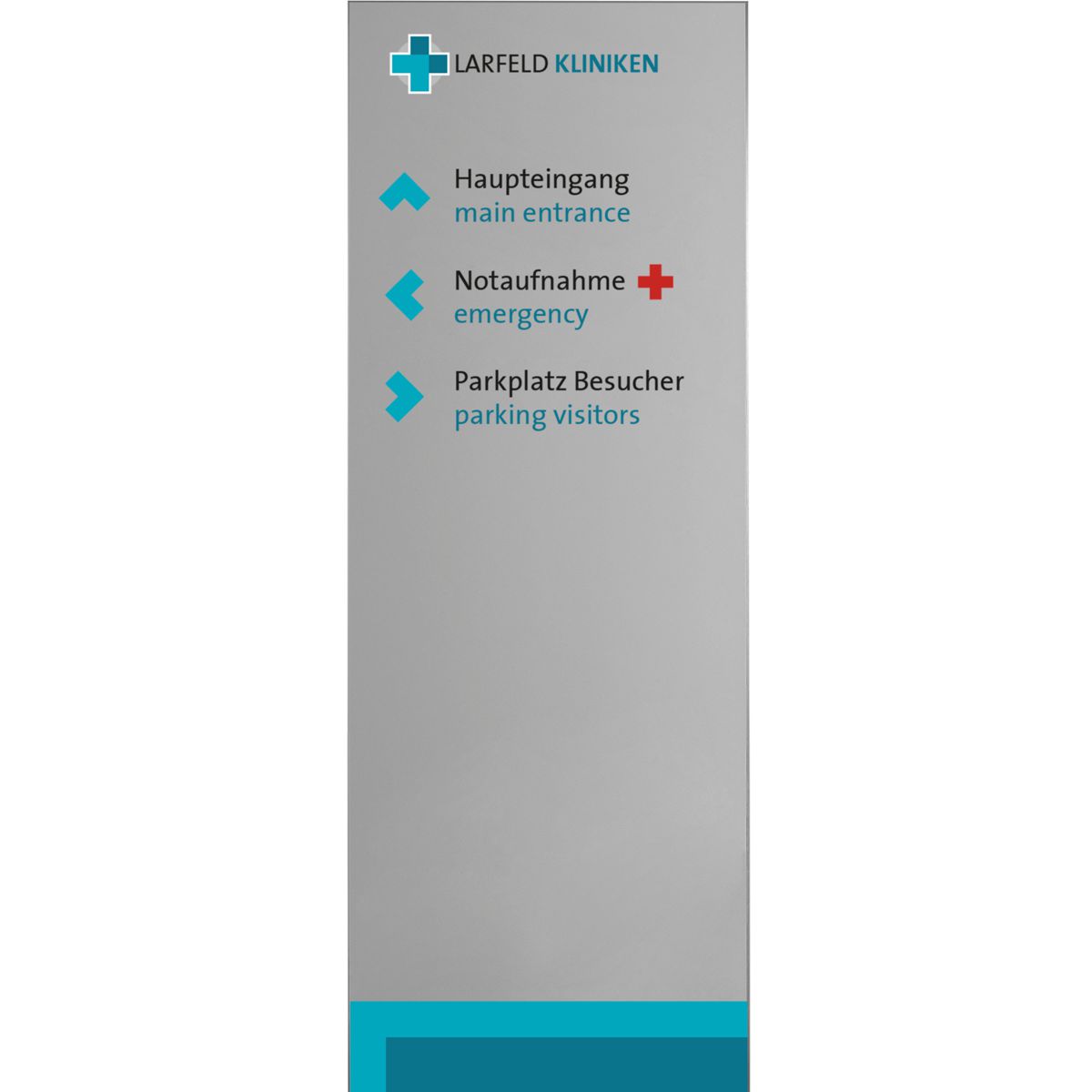 Außenaufsteller, Modell Madrid, 2.000 x 730 x 80 mm (H x B x T), Hochformat, Silber, zum Einbetonieren