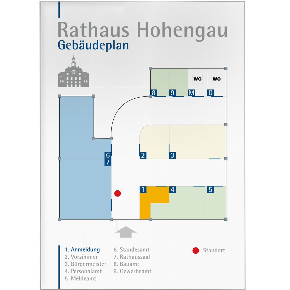 Wandschild, Modell Madrid EasyFlexx SnapFrame, DIN A0, Silber