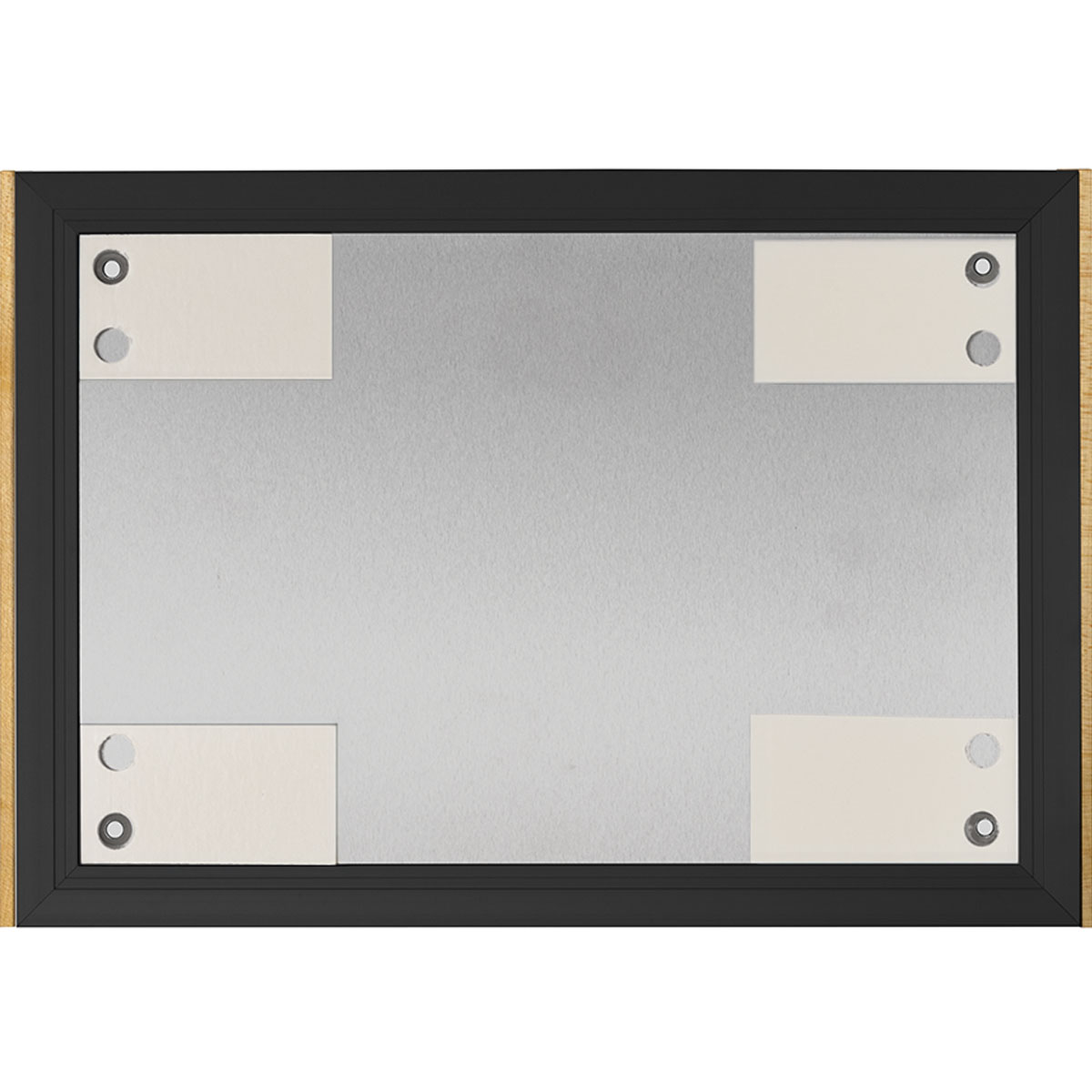 Wandschild, Modell LMH, ~ DIN A4, Querformat, Holzrahmen Ahorn kombiniert mit schwarzem Aluminium