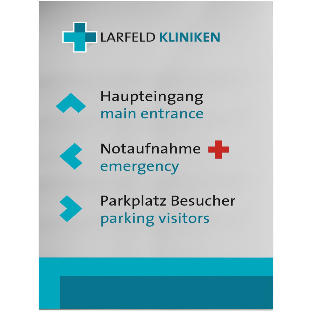 Wandschild, Modell Madrid, 1.500 x 1.000 mm, Hochformat oder Querformat, Silber, Beschriftung direkt auf den Artikel