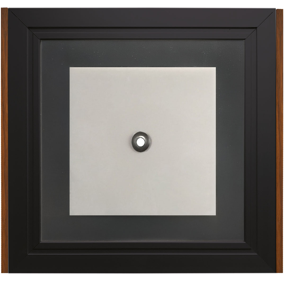 Türschild, Modell LMH, 150 x 160 mm (H x B), Rahmen aus Aluminium (Schwarz) und Holz (Nussbaum)