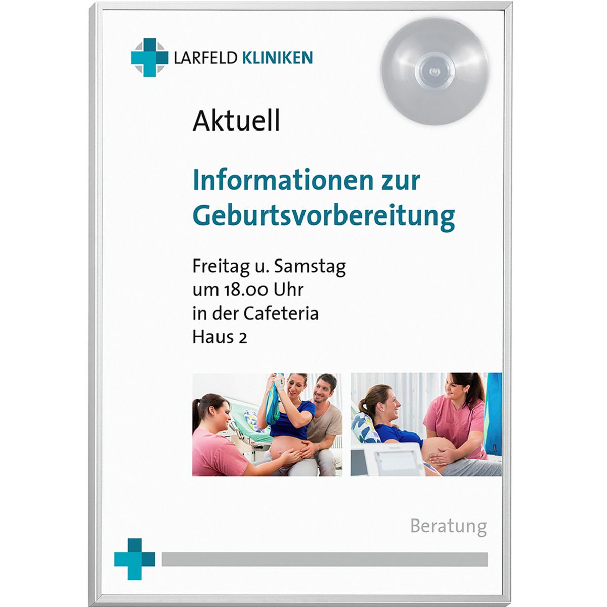 Türschild, Modell Madrid, Din A5, Silber, Klebe- oder Schraubmontage, inkl. Sauger