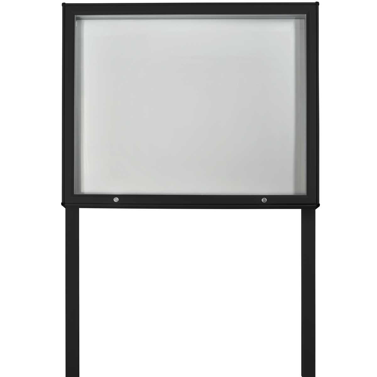 Schaukasten mit Standbeinen, Modell A, Außenbereich, Querformat, schwarz