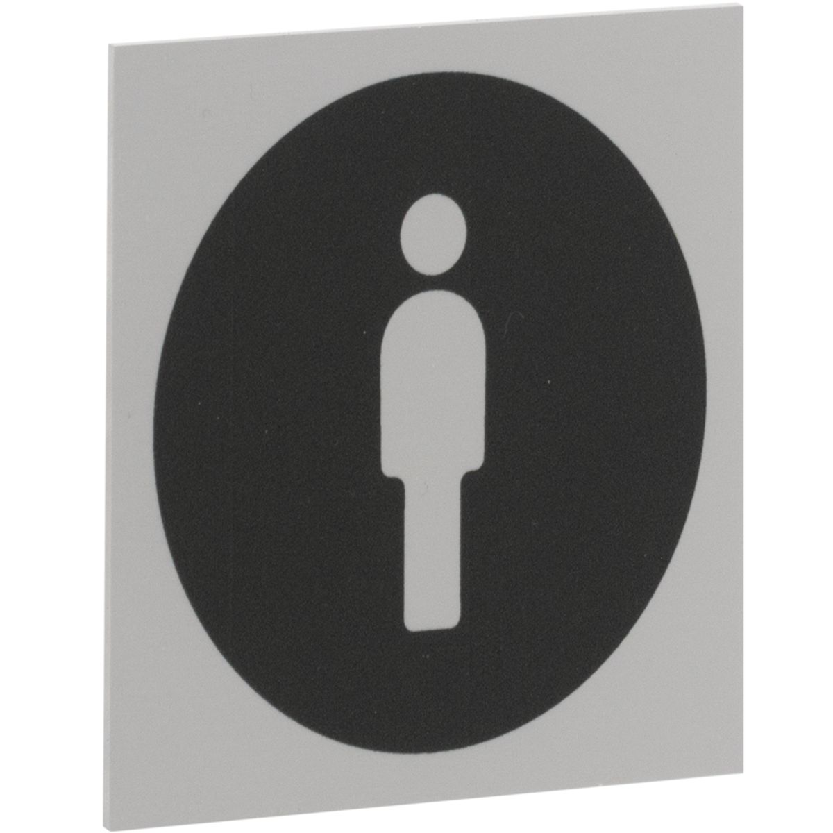 WC Schild Herren aus Aluminium, Silber, 80 x 80 mm, Klebemontage