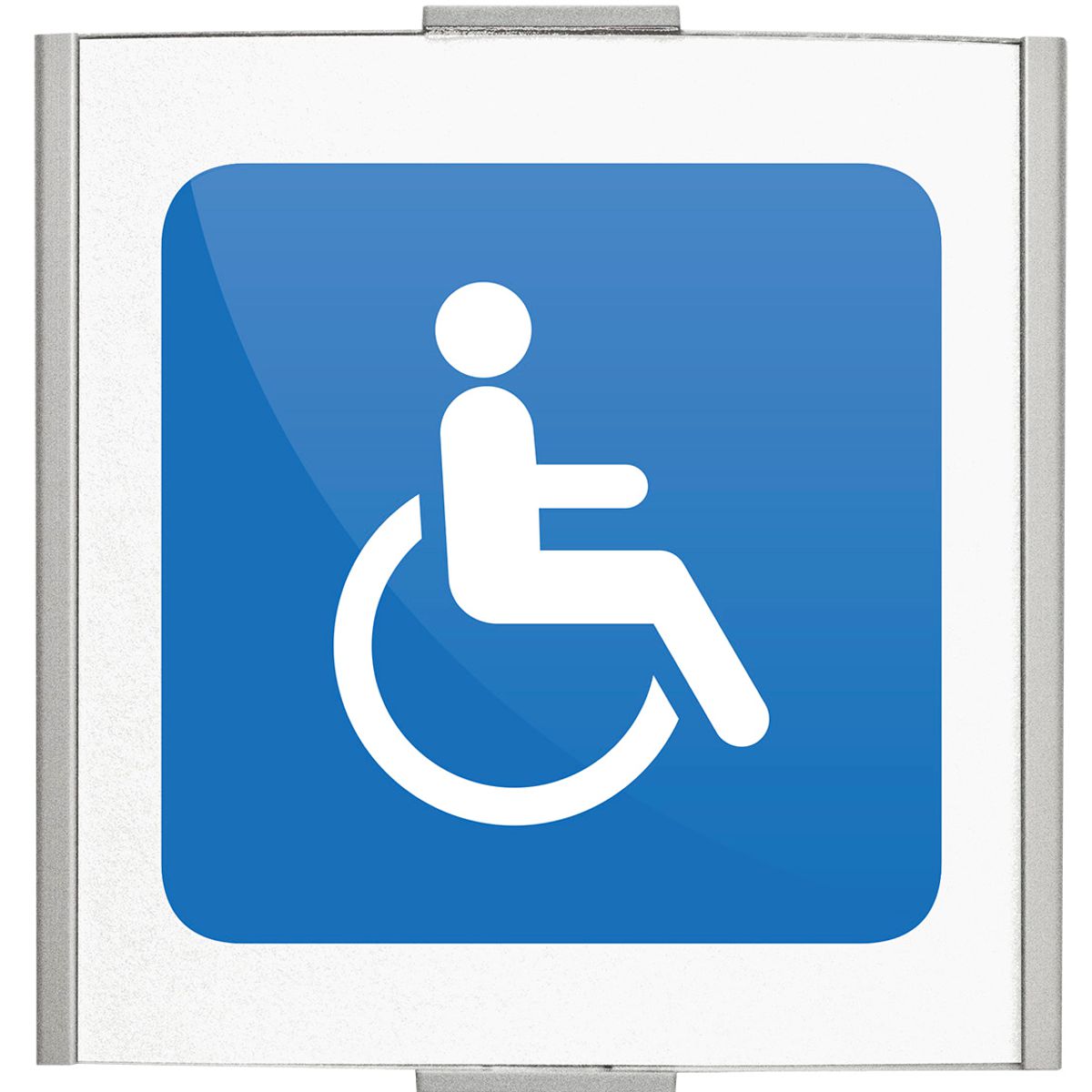 Piktogramm WC Barrierefrei, Modell Frankfurt, 120 x 120 mm, Silber, Schraubmontage Piktogramm WC Barrierefrei, Modell Frankfurt, 120 x 120 mm, Silber, Schraubmontage
